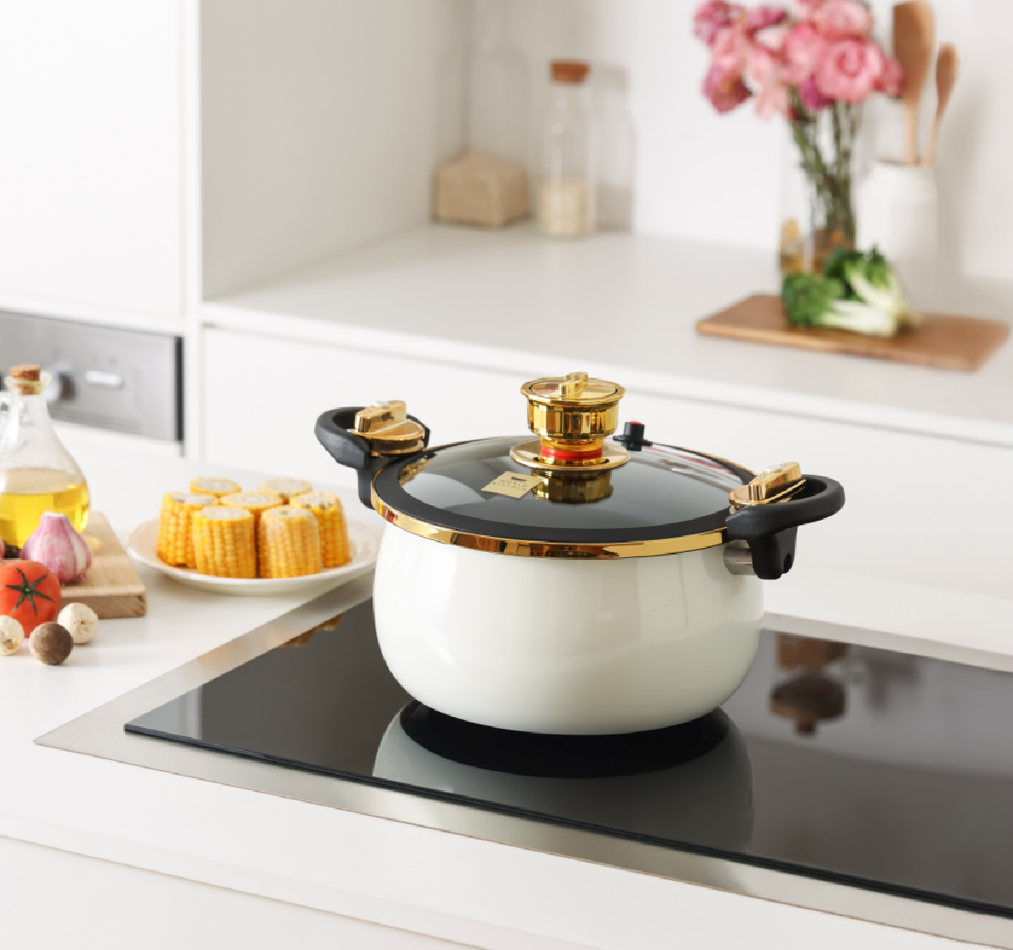 康宁25年新款首发-定时式珐琅微压汤锅7.2L