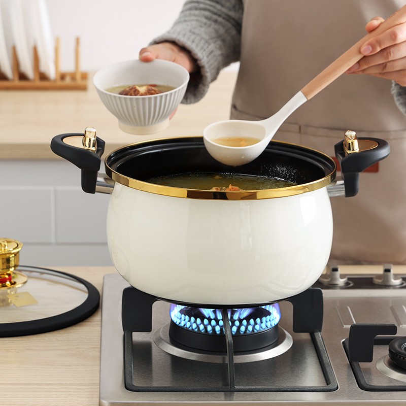 康宁25年新款首发-定时式珐琅微压汤锅7.2L