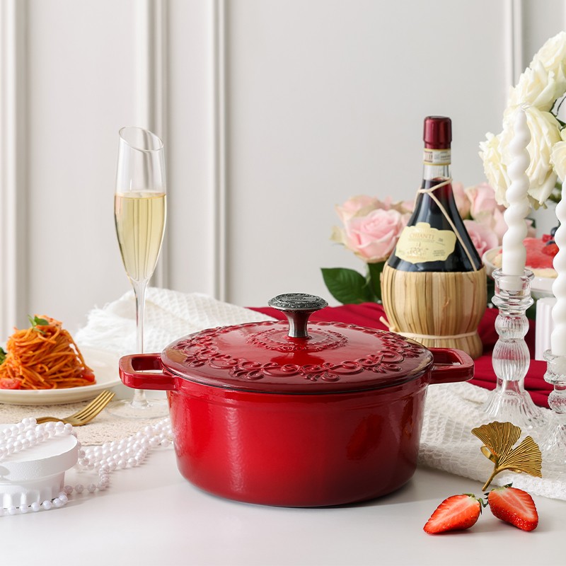 康宁-繁花系列珐琅铸铁锅24cm/WK-GJ38J111C-JY/KZ